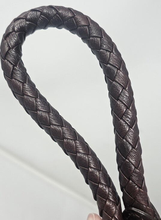 Brighton Women's Woven Jute/Leather Hobo Bag Braided Leather Handle Zip Closure - Picture 13 of 15